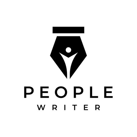 Vintage quill pen logo creative design and with ink.Classic and luxury stationery illustration.のイラスト素材