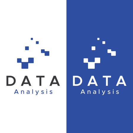 Futuristic global data logo or modern internet network. Logotype for business, web, technology.のイラスト素材