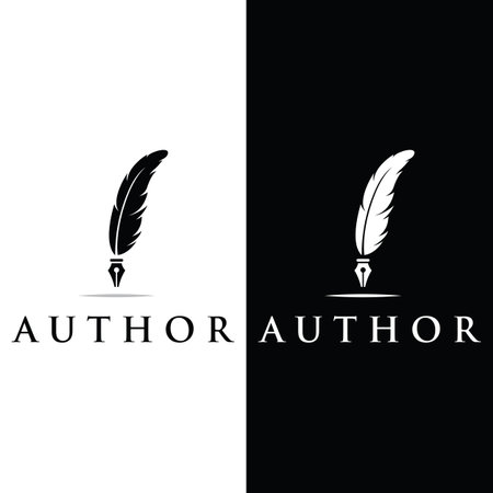 Vintage quill pen logo creative design and with ink.Classic and luxury stationery illustration.のイラスト素材