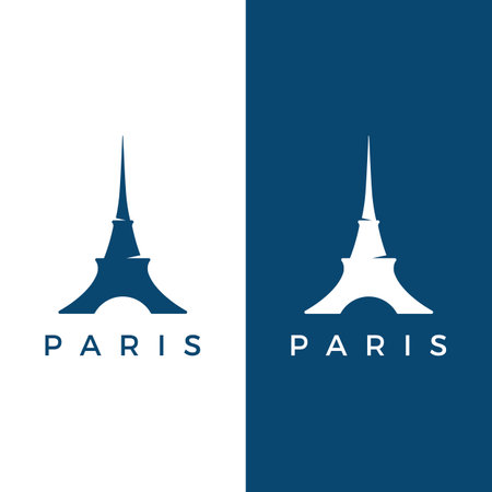 French eiffel tower building Logo Design and high tower.With vector illustration edits.のイラスト素材