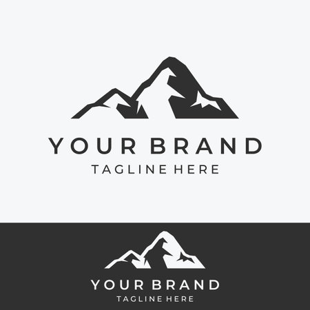 Mountain or mountains silhouette logo.Logos for climbers, photographers, businesses.のイラスト素材