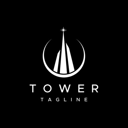 French eiffel tower building Logo Design and high tower.With vector illustration edits.のイラスト素材