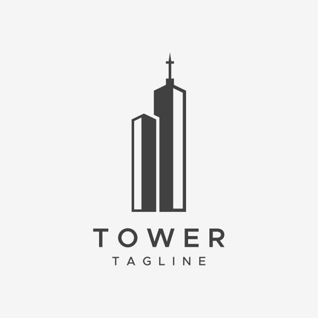 French eiffel tower building Logo Design and high tower.With vector illustration edits.のイラスト素材