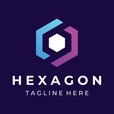 Creative simple geometric cube or hexagon box logo. Logo for technology, media and shipping services.のイラスト素材