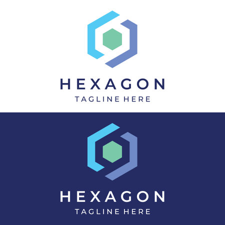 Creative simple geometric cube or hexagon box logo. Logo for technology, media and shipping services.のイラスト素材