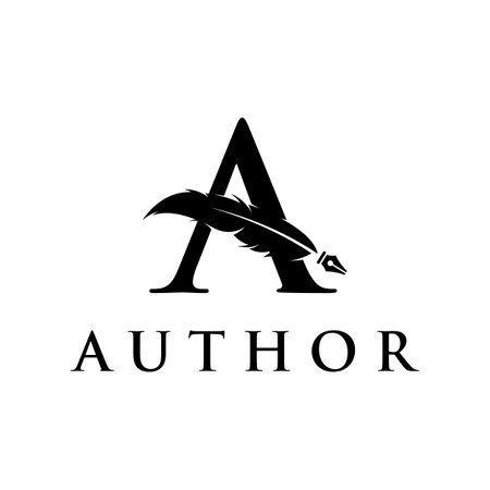 Vintage quill pen logo creative design and with ink.Classic and luxury stationery illustration.のイラスト素材