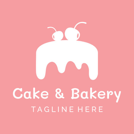 Cake or bread logo design.Sweet cakes, birthday cakes, cup cakes, cakes with cherries.Logos for...