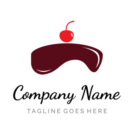 Cake or bread logo design.Sweet cakes, birthday cakes, cup cakes, cakes with cherries.Logos for businesses, cake shops, cake shops etc.のイラスト素材