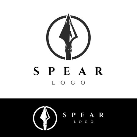 Traditional spear head and arrow head logo design for hunting.のイラスト素材