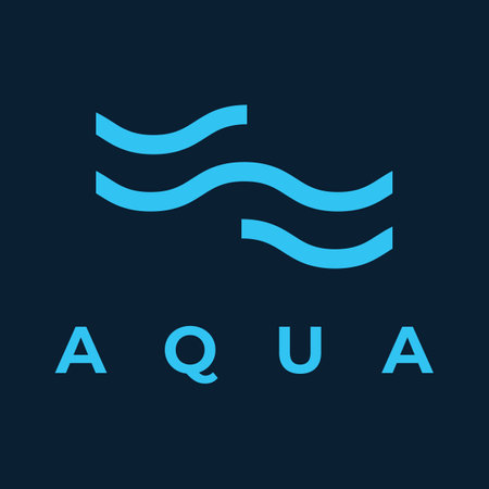 Natural blue pure aqua water logotype.Aqua abstract design with outline.Drinking or mineral water sign icon.のイラスト素材
