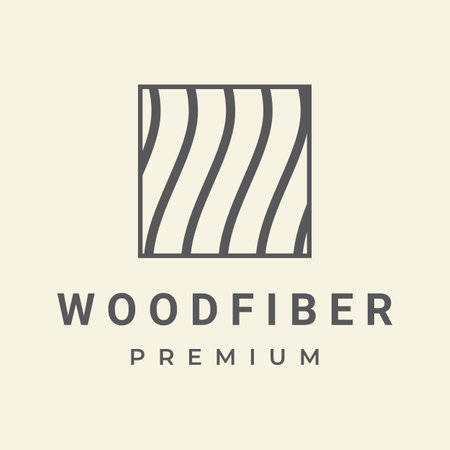 Wood and natural fiber logo design, carpenter and wood planks with saw craftsman tools.のイラスト素材