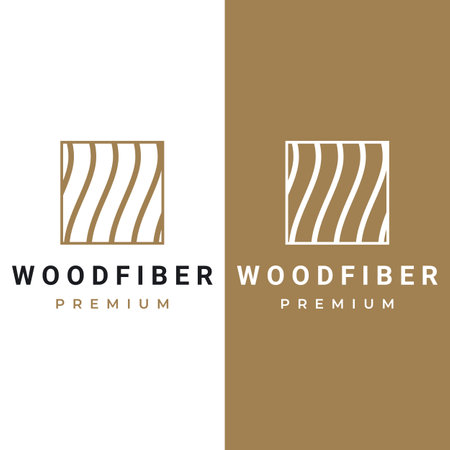 Wood and natural fiber logo design, carpenter and wood planks with saw craftsman tools.のイラスト素材