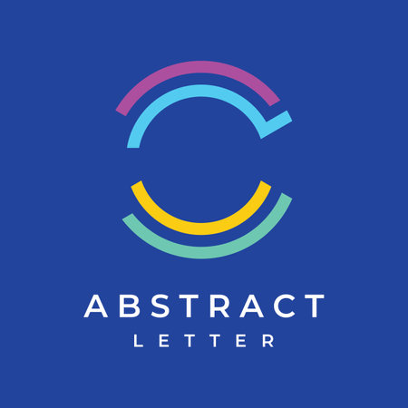 Abstract creative design element initial letter C monogram or modern geometry. Elegant, minimalist and modern letter C. Logo for business, business and company cards.のイラスト素材