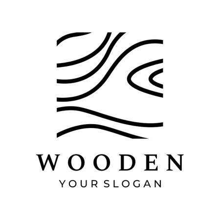 Wood and natural fiber logo design, carpenter and wood planks with saw craftsman tools.のイラスト素材