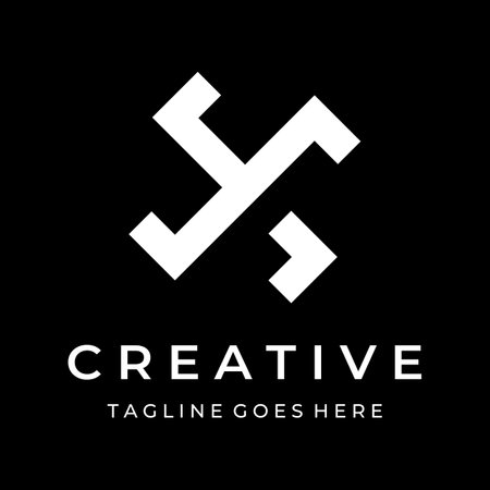 Abstract design element initial letter X geometry or monogram in trendy style.Logo for business, identity,company,のイラスト素材