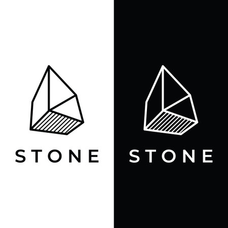 Natural stone silhouette abstract logo creative design with outline. Logo for business, company, symbol.のイラスト素材