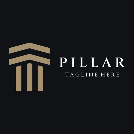 Ancient Greek pillars or columns logo design. Logos for business, lawyers, legal justice and building architects.のイラスト素材