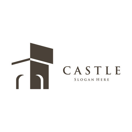 Vintage castle logo creative design,Ancient heritage castle.Logo for business,and museum.のイラスト素材