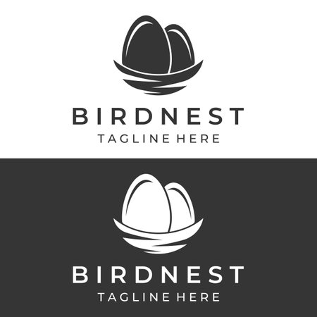 Bird's nest hipster logo design vector illustration.のイラスト素材