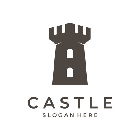 Vintage castle logo creative design,Ancient heritage castle.Logo for business,and museum.のイラスト素材