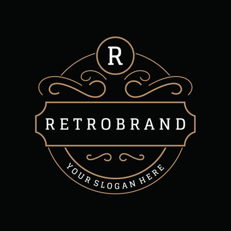 Minimalist and elegant ornament logo design. Luxurious ornamental logo for business, weddings, badges, restaurants, hotels, boutiques and fashion.のイラスト素材