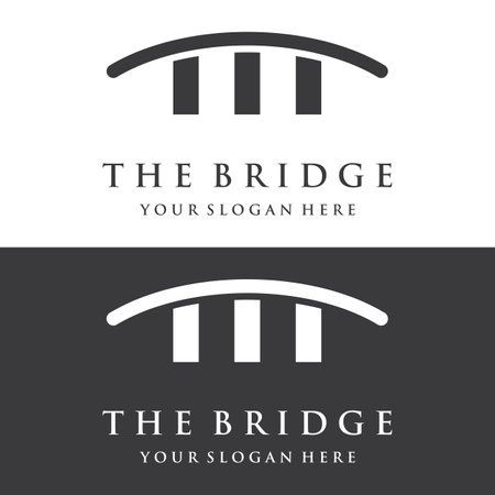 Minimalist and elegant creative bridge building logo with a modern concept.のイラスト素材
