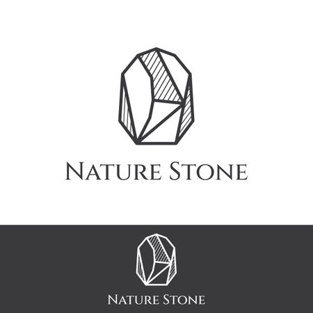 Natural stone silhouette abstract logo creative design with outline. Logo for business, company, symbol.のイラスト素材