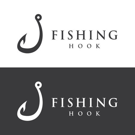 Vintage fishing hook logo as a fishing tool.Logo for business, hook shop or fishing shop,fishing,label and stamp.のイラスト素材