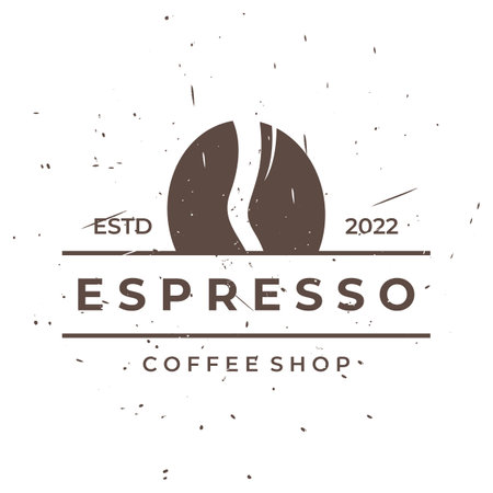 Espresso coffee logo design and vintage coffee cup. The logo can be for businesses, coffee shops, restaurants and cafes.のイラスト素材