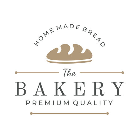 Retro wheat bread logo template. Badge for bakery, home made bakery, restaurant or cafe, patisserie, business.のイラスト素材