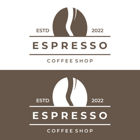 Espresso coffee logo design and vintage coffee cup. The logo can be for businesses, coffee shops, restaurants and cafes.のイラスト素材