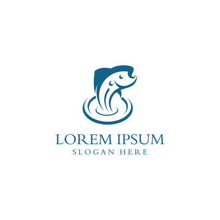 Fish logo, fishinghook, fish oil and seafood restaurant icon. With vector icon conceptのイラスト素材