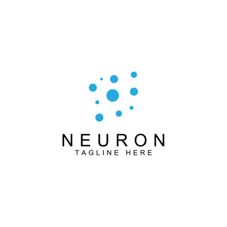 Neuron logo or nerve cell logo with vector concept.のイラスト素材