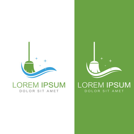 Cleaning logo, cleaning protection logo and house cleaning logo. With vector design concept.のイラスト素材