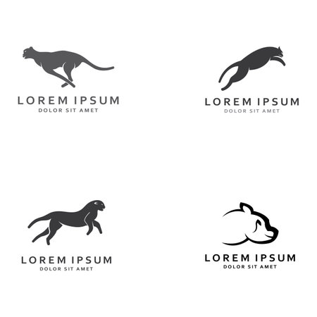 Cheetah animal logo with vector design concept.のイラスト素材