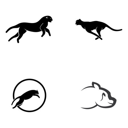 Cheetah animal logo with vector design concept.のイラスト素材
