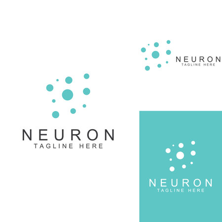 Neuron logo or nerve cell logo with vector concept.のイラスト素材