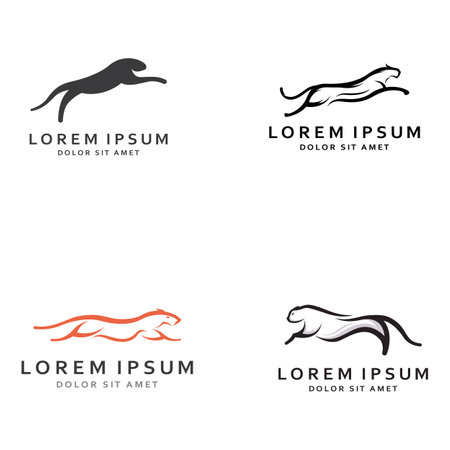 Cheetah animal logo with vector design concept.のイラスト素材