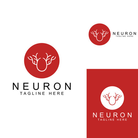 Neuron logo or nerve cell logo with vector concept.のイラスト素材