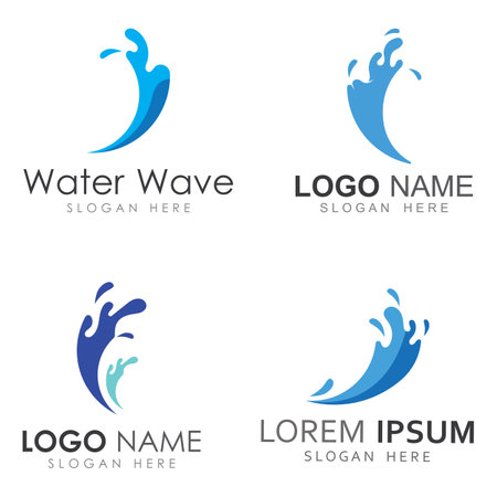 Water wave logo and Sea wave logo or beach water waves, with vector design concept.のイラスト素材
