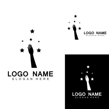 A logo to reach the stars or a logo to reach a dream or goal. Logo using vector design concept.のイラスト素材