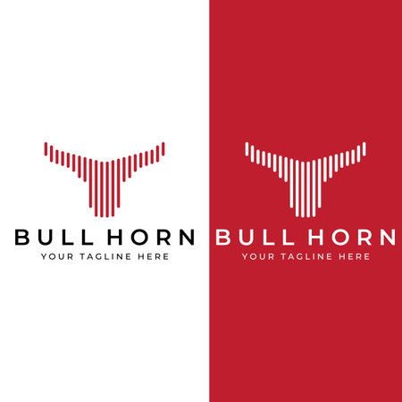 Bull's head horn logo. Using vector design concept.のイラスト素材