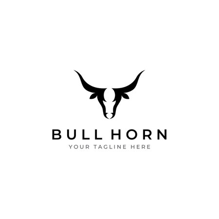 Bull's head horn logo. Using vector design concept.のイラスト素材