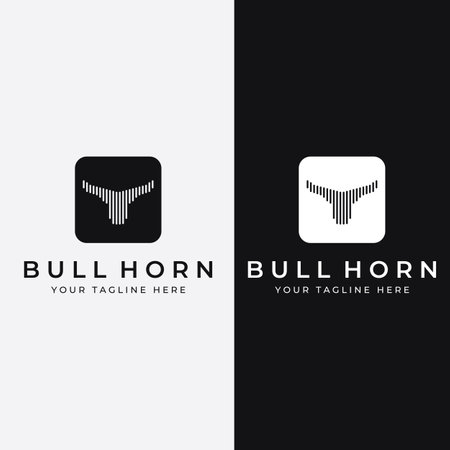 Bull's head horn logo. Using vector design concept.のイラスト素材