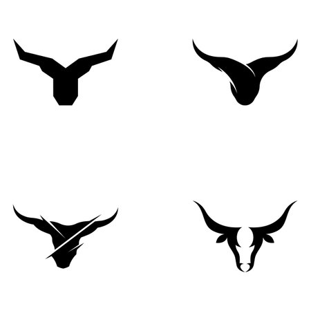 Bull's head horn logo. Using vector design concept.のイラスト素材