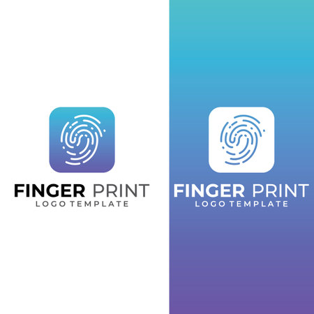 Fingerprint logo,fingerprint scan logo for business card identity.Vector logo and icon design.のイラスト素材