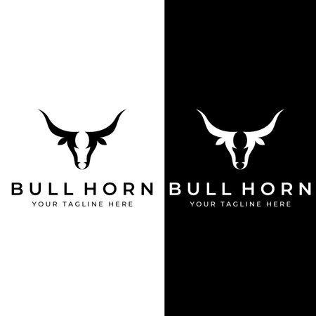 Bull's head horn logo. Using vector design concept.のイラスト素材