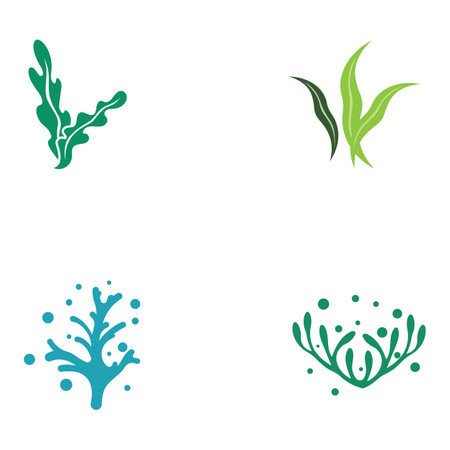 Seaweed logo with vector illustration design.のイラスト素材