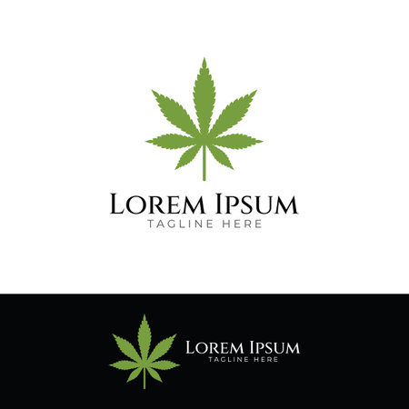 Marijuana or cannabis  leaf logo or template design.のイラスト素材