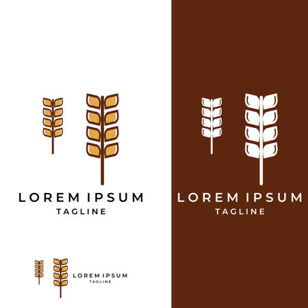 Wheat or cereal logo, wheat field and wheat farm logo.With easy and simple editing.のイラスト素材